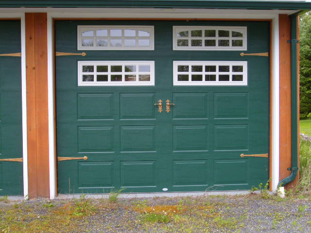 A Green Color Garage Door